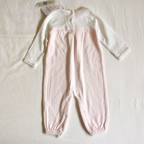 NEW absorba paris pastel pink gingham jumpsuit with petite ruffle trim 3-6 month - Picture 8 of 9